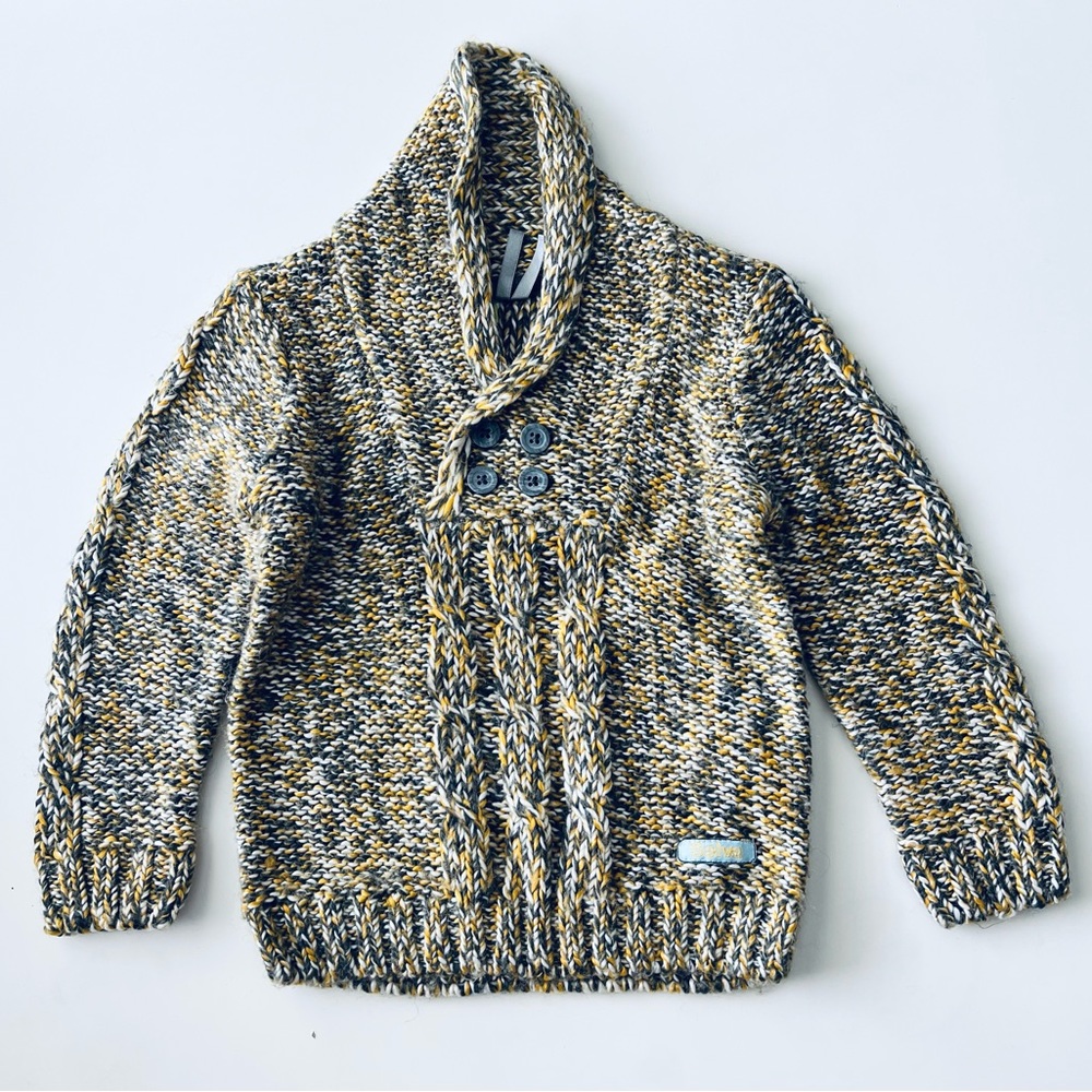 Orchestra baby boys yellow brown pullover sweater wool 18m